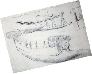 Ellis Silas Trobiand Canoe splashboard sketch 1921-4