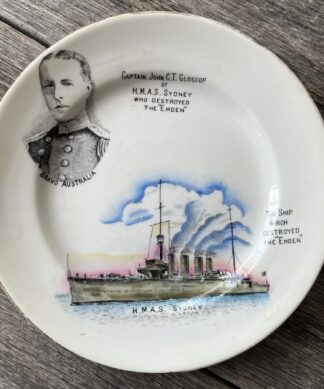 Paragon China Commemorative plate 'H.M.A.S Sydney' BRAVO AUSTRALIA WWI 1914