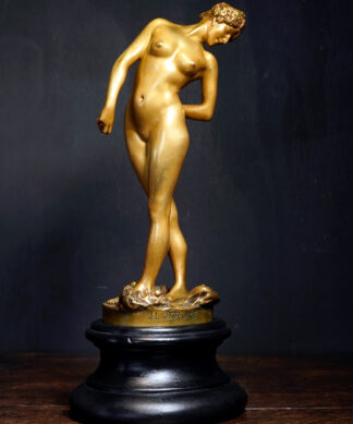 Jean-Léon Gérôme gilt bronze figure, La Joueuse de Boules c. 1902