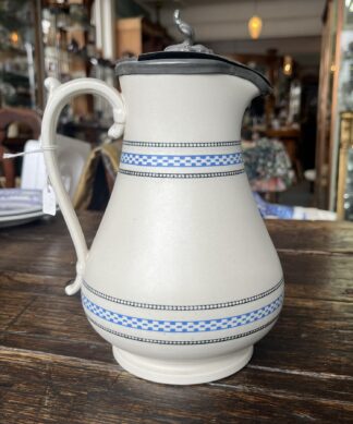 Dudson jug, blue rouletted 'mosaic' pattern,  c.1870