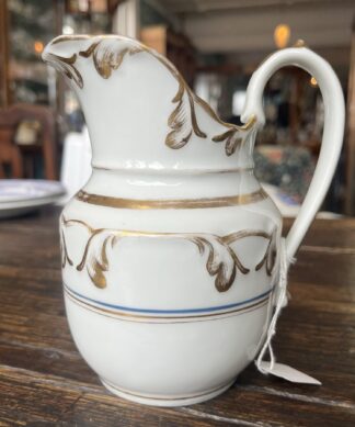 Paris porcelain jug, gilt with blue band, C. 1860