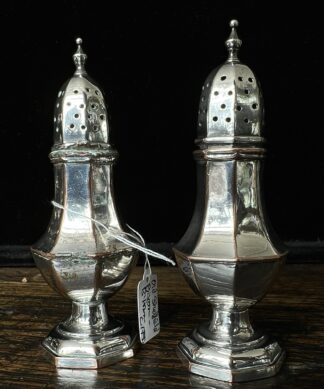 Pair of Old Sheffield Plate shakers, Dixon & Co, Birmingham c.1790