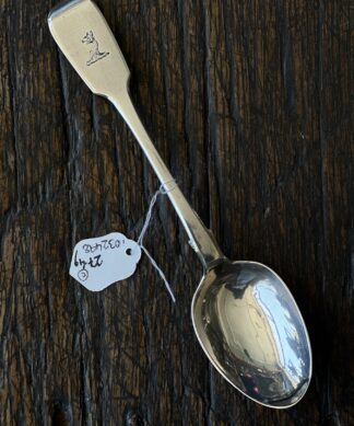 Irish Sterling Silver teaspoon, Griffin head crest, by John Smyth, Dublin 1857