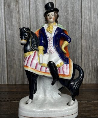 Staffordshire figure, ‘Dick Turpin on Black Bess’, c. 1860