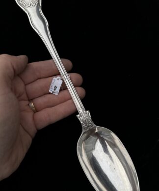 Large Sterling Silver stuffing spoon, Whale crest of O'Cahill, London 1846