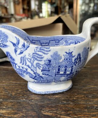 Willow Pattern Sauceboat, Staffordshire c. 1870