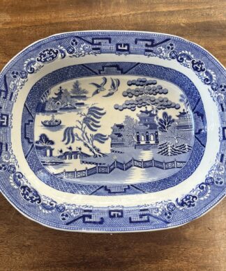 John Meir and Son pottery 'Willow Pattern' serving dish, c. 1855