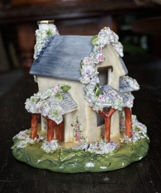 Staffordshire porcelain cottage pastille burner, C. 1840