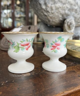 Pair Ashworth porcelain eggcups, C.1870