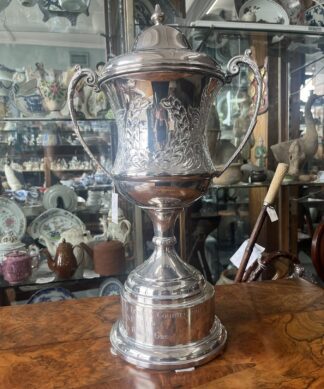 Large silverplate cup 'British Gas Horse driving 1974-2007'