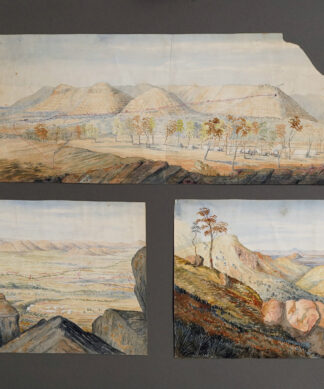 Topographical survey watercolours for railway line near Einasleigh, QLD, c. 1890