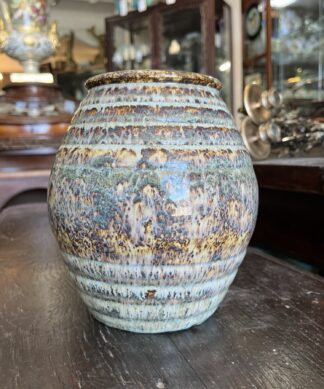 Art Pottery ‘Candyware’ barrel shaped vase, c. 1938