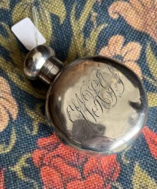 Small Monogrammed Sterling Silver Flask, Birmingham 1897