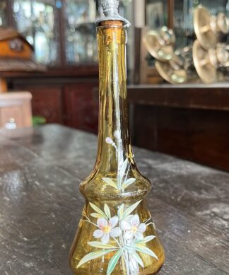 Amber glass perfume decanter with Suringar & Co stopper, c.1890