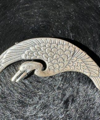 Japanesque Sterling Silver ‘Crane’ brooch, 20th c.