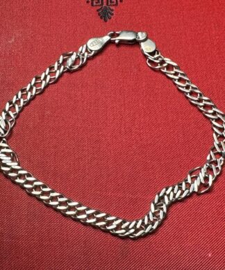 Sterling Silver bracelet, flattened double links, 20th c.