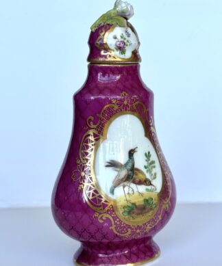 Helena Wolfson 'AR' Meissen style perfume decanter, c. 1880