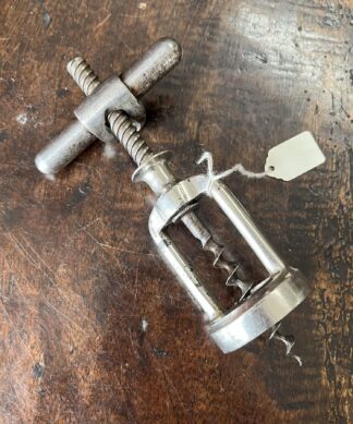 French ‘flipnut’ corkscrew, nickel plated c. 1920