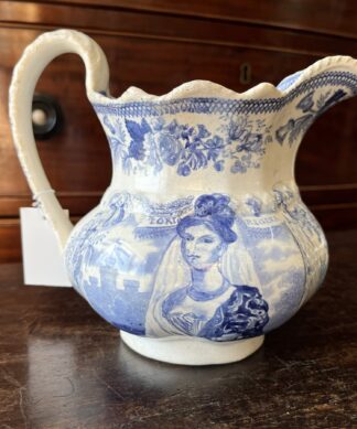 Staffordshire Royal Commemorative Jug, young Queen Victoria, C. 1840