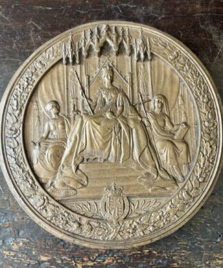 Queen Victoria 'Great Seal' bronze plaque, 19th-20th c.