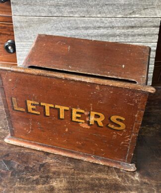 Australian cedar letter box, 'V' shaped top, C. 1865