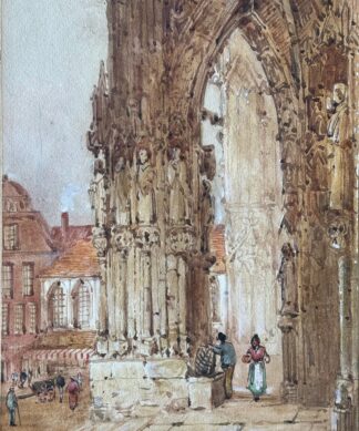 J. Van Stappen - Porch of Ratisbon Cathedral - watercolour, c. 1880