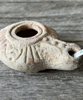 Roman pottery oil lamp, Egyptian origin, 3rd - 4th century AD