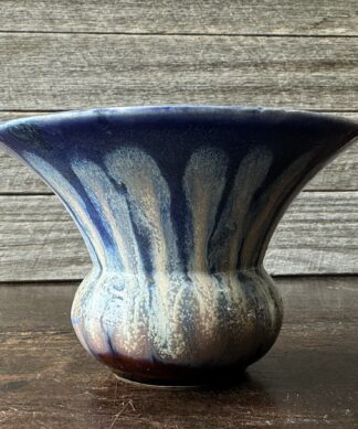 Continental Art Pottery blue-glaze flared pottery vase, earlier 20th century