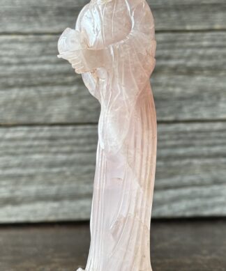 Chinese Rose Quartz carved female figure, Late Qing Dynasty