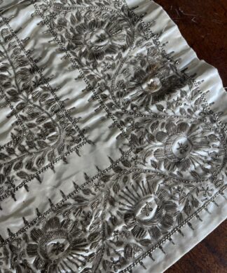 Indian White Silk and Silver Bullion textile, 19th-20th century