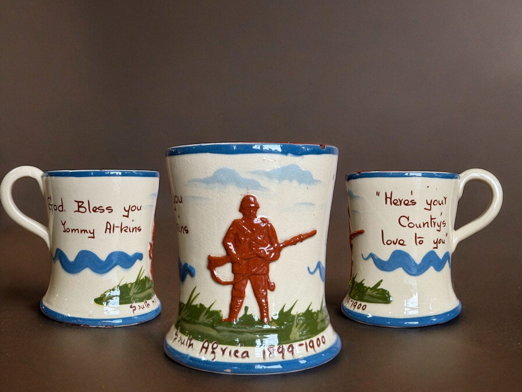 Aller Vale Torquay Pottery Boer War commemorative Tommy Atkins mug