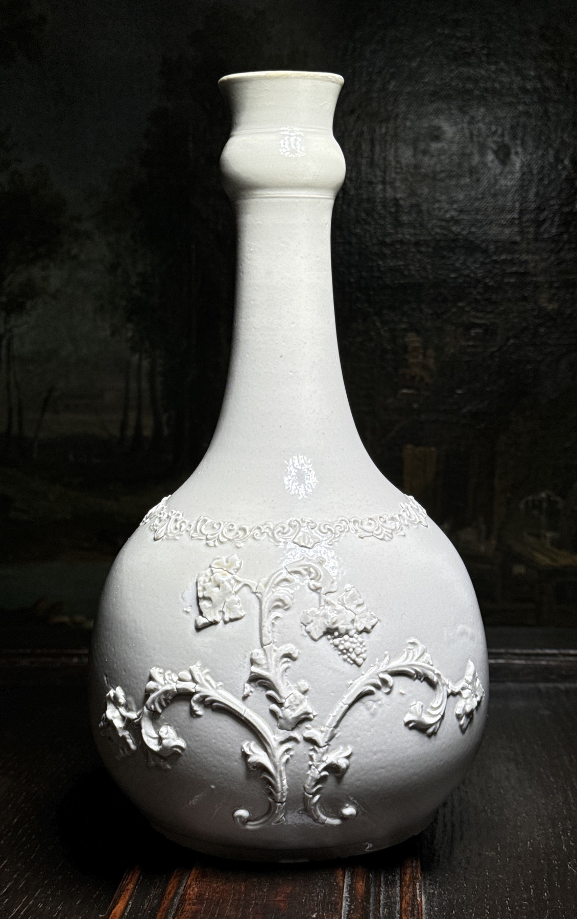 Saltglaze pottery guglet, c.1765