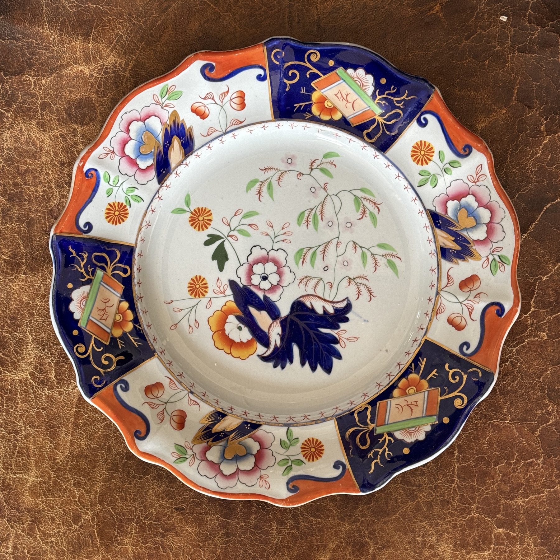 Ironstone Imari China plate, Circa 1830.