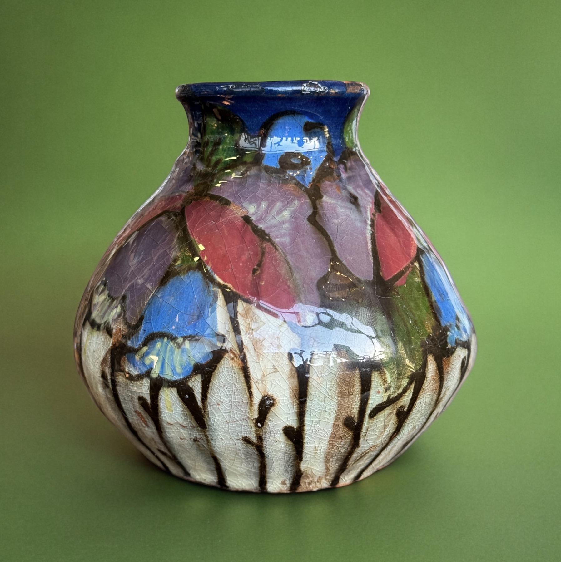 Art Nouveau pottery vase by Huber-Roethe, Bad Villingen, Germany c. 1905