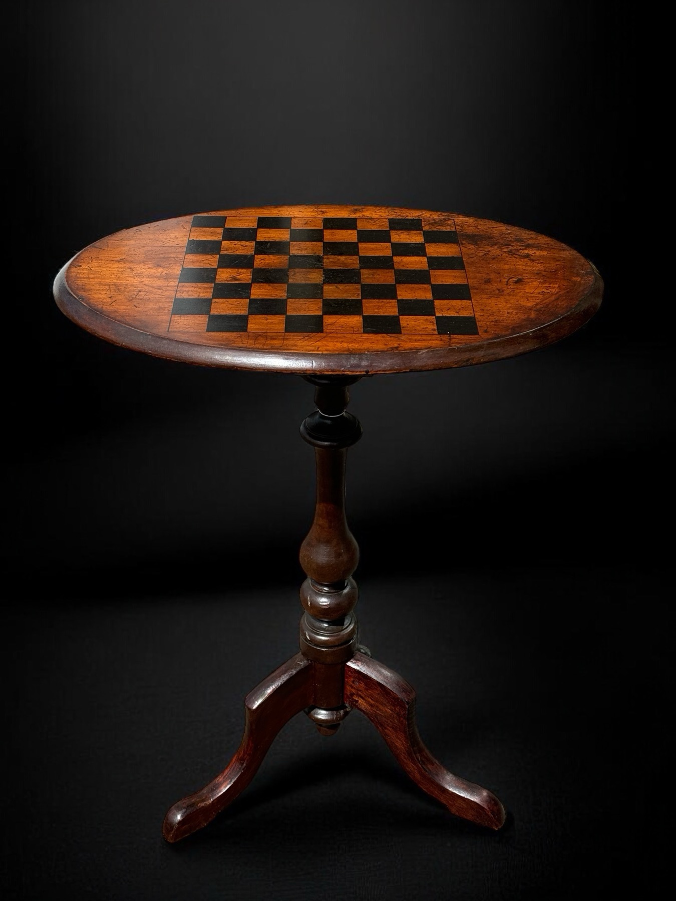 Small Australian oval top chess table, kauri pine, C 1870